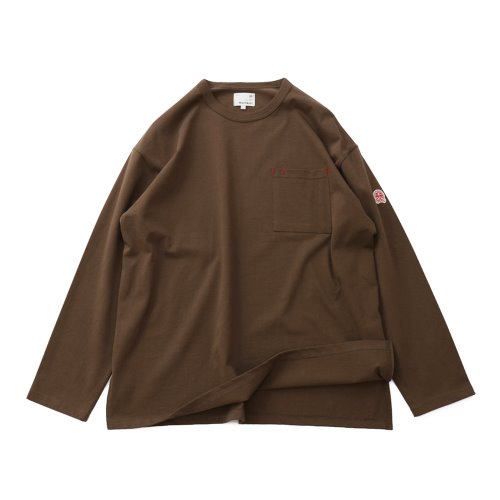 20FW Lawrence Overfit Long Sleeve Pocket T-shirts Light Brown