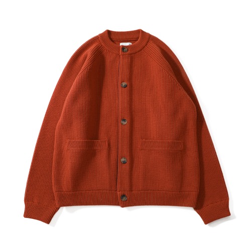 21FW Annette Superfine Wool Heavy Knit Cardigan Rust Orange